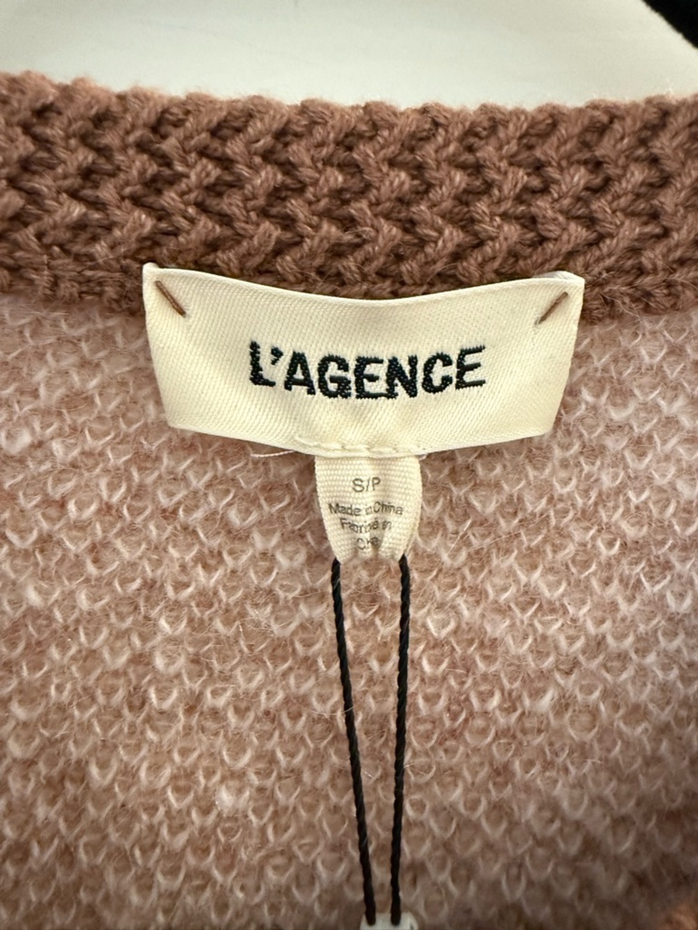 NWT L’agence Siobhan Argyle Cardigan NATURAL MAUVE Wool Sweater Small - Picture 10 of 12